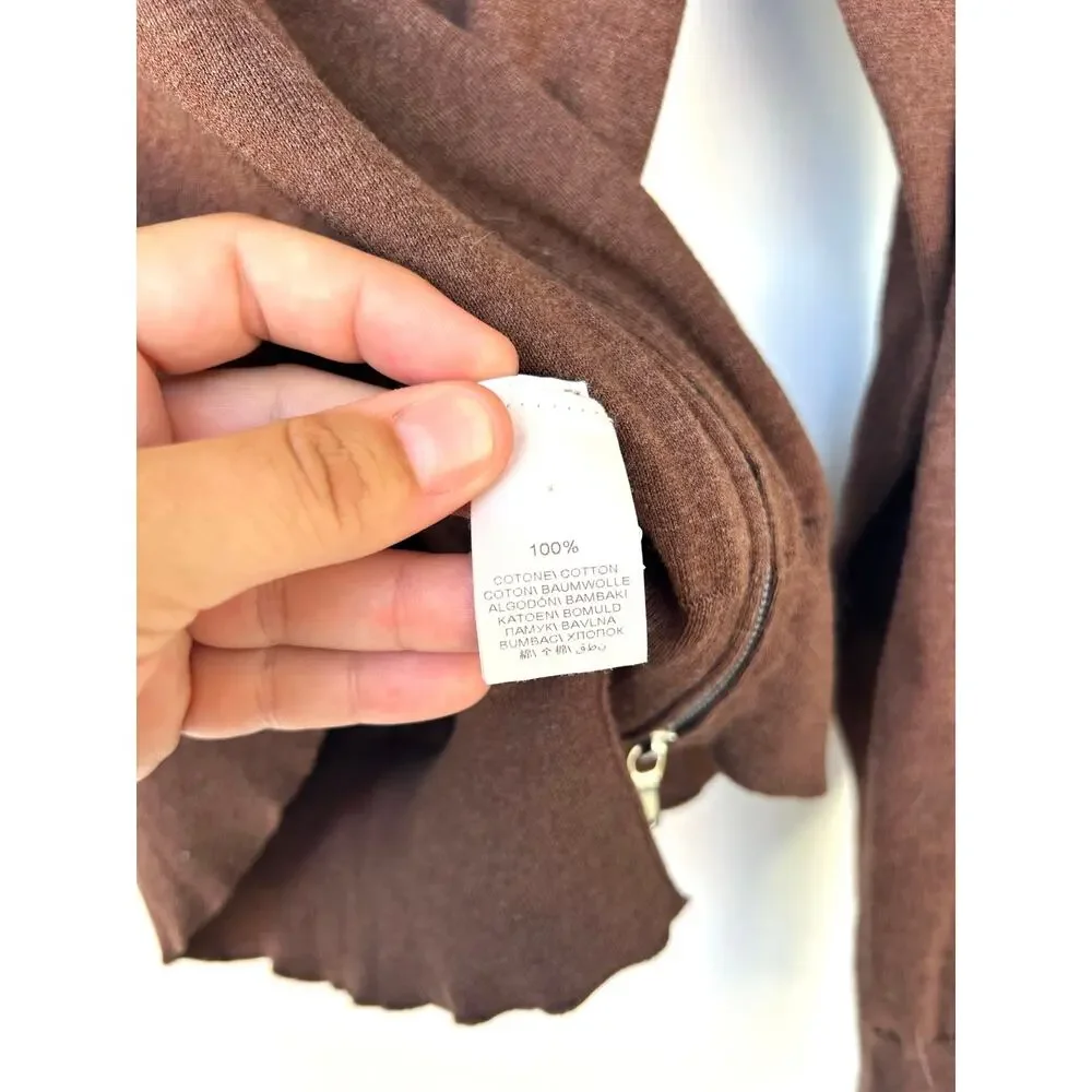 Brunello Cucinelli Men’s Full Zip Cardigan Sweater Cotton Brown 50 Medium